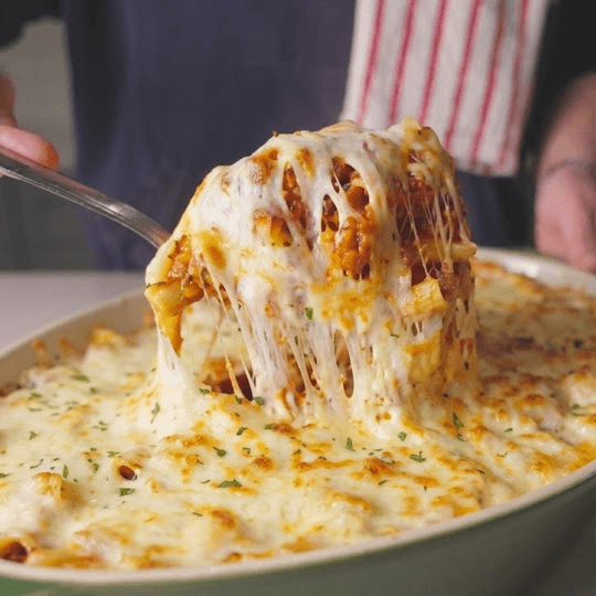 Pasta gratinada al horno